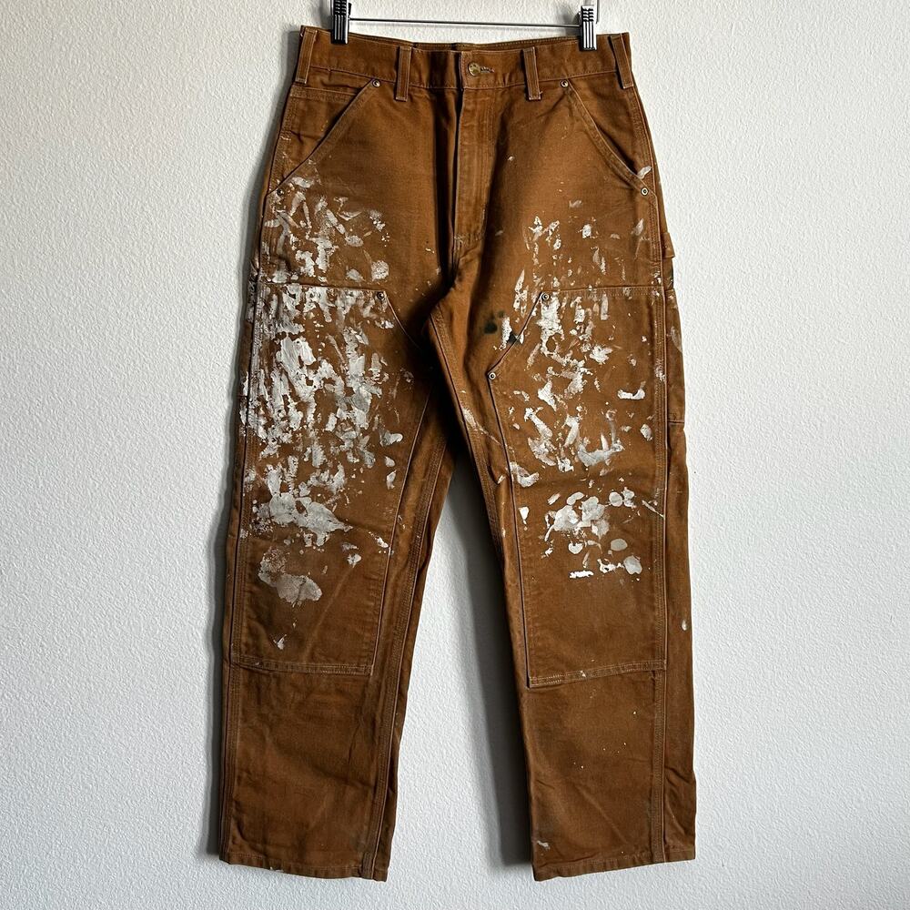 Carhartt B01 BRN brown double knee work wear carpenter pants